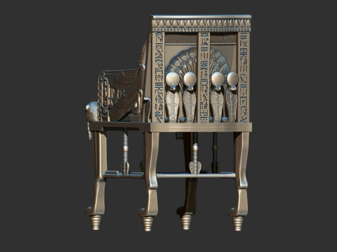 Tutankhamun Golden Throne Chair 3d printable model 3D Print Model