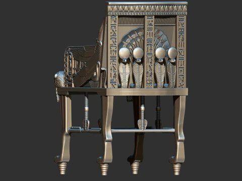 Tutankhamun Golden Throne Chair 3d printable model 3D Print Model