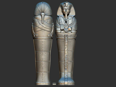Modelo imprimible en 3D del sarc&oacute;fago egipcio del rey Tutankam&oacute;n Modelo de impresión 3D