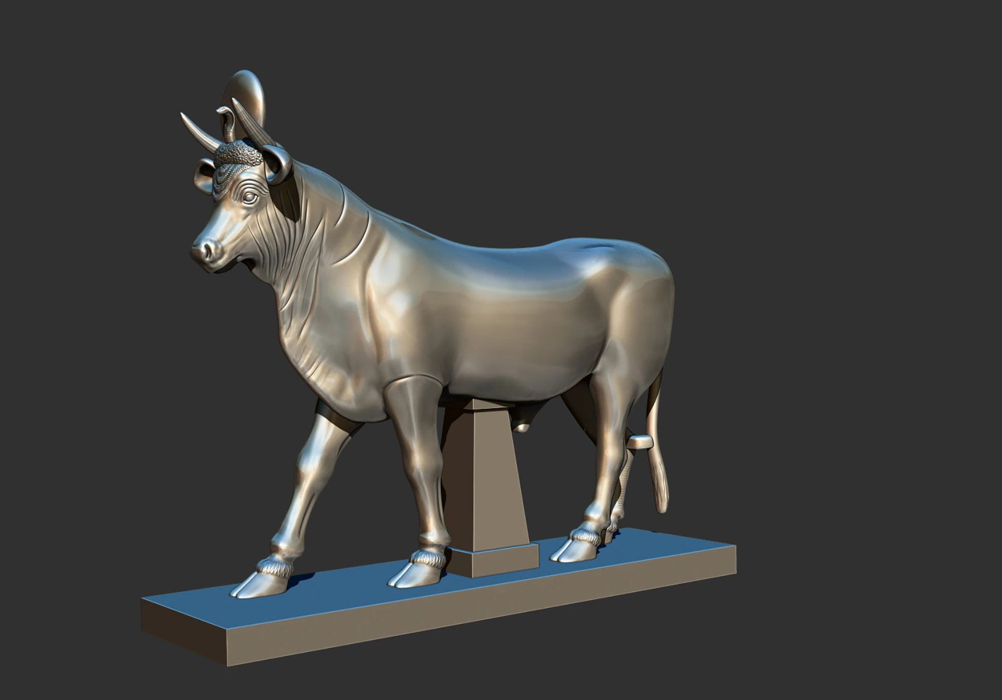Statue of Ancient Egyptian Gods Apis Serapis Bull God 3D print model 3D Print Model .c4d .max .obj .3ds .fbx .stl .blend 