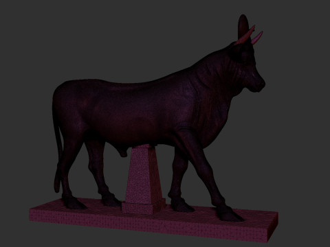 Statue of Ancient Egyptian Gods Apis Serapis Bull God 3D print model Modello di stampa 3D