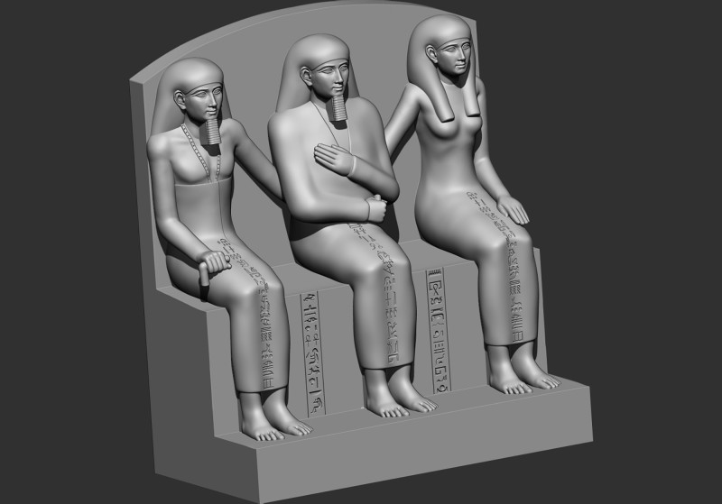 パ・シェリー・ン・タイ・スイと妻ネフェル・イユ、息子アッシュ・アケット3Dプリントモデル 3Dプリントモデル .c4d .max .obj .3ds .fbx .stl .blend