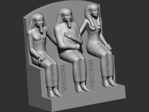 Pa sherry n tai sui 与妻子 Nefer iyu 儿子 Ash akhet 3D 打印模型 3D 打印模型