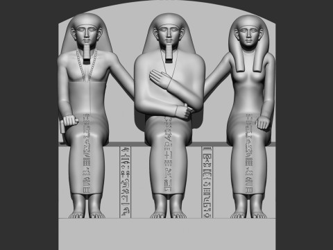 パ・シェリー・ン・タイ・スイと妻ネフェル・イユ、息子アッシュ・アケット3Dプリントモデル 3Dプリントモデル