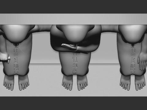 パ・シェリー・ン・タイ・スイと妻ネフェル・イユ、息子アッシュ・アケット3Dプリントモデル 3Dプリントモデル