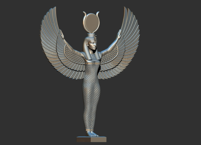 Egyptian Goddess Isis wings 3D Printable model 3Dプリントモデル .c4d .max .obj .3ds .fbx .stl .blend 