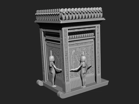 TUTANKHAMUN CANOPIC GOLD SHRINE - EGYPTIAN PHARAOH STL FOR 3D PRINT CNC Modelo de impresión 3D