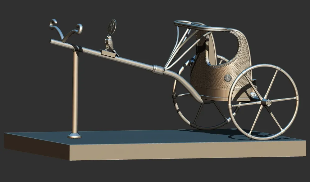 WAR CHARIOT OF KING TUTANKHAMUN - ANCIENT EGYPTIAN 3D PRINTABLE STL CNC 3D Print Model .c4d .max .obj .3ds .fbx .stl .blend 