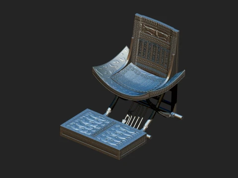 CEREMONIAL THRONE OF TUTANKHAMUN 3D PRINTABLE STL MODEL CNC RELIEF 3D Print Model