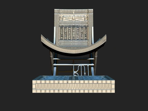 CEREMONIAL THRONE OF TUTANKHAMUN 3D PRINTABLE STL MODEL CNC RELIEF 3D Print Model