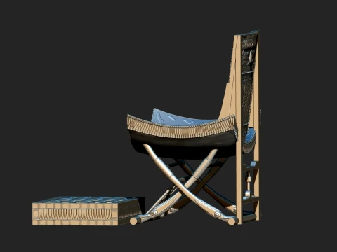 CEREMONIAL THRONE OF TUTANKHAMUN 3D PRINTABLE STL MODEL CNC RELIEF 3D Print Model