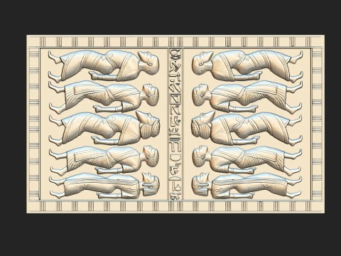 CEREMONIAL THRONE OF TUTANKHAMUN 3D PRINTABLE STL MODEL CNC RELIEF 3D Print Model