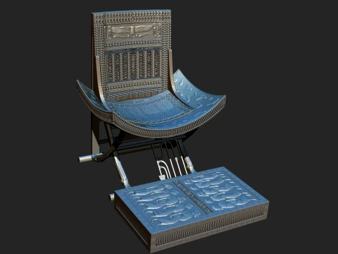 CEREMONIAL THRONE OF TUTANKHAMUN 3D PRINTABLE STL MODEL CNC RELIEF 3D Print Model