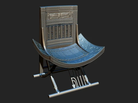 CEREMONIAL THRONE OF TUTANKHAMUN 3D PRINTABLE STL MODEL CNC RELIEF 3D Print Model