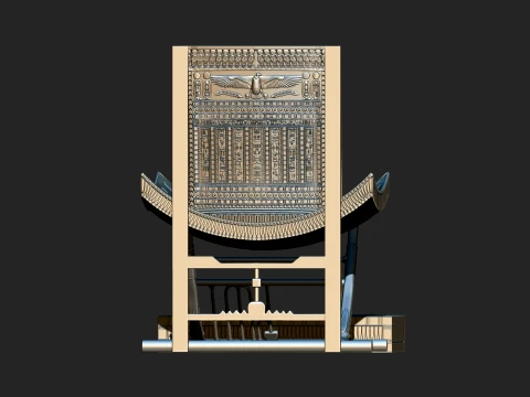 CEREMONIAL THRONE OF TUTANKHAMUN 3D PRINTABLE STL MODEL CNC RELIEF 3D Print Model