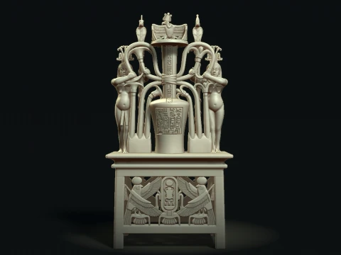 EGYPTIAN ALABASTER PERFUME VASE OF TUTANKHAMUN 3D PRINTABLE STL CNC 3D Print Model