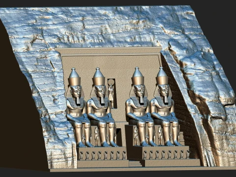 ABU SIMBEL RAMSES II TEMPLE HIGH-DETAIL 3D PRINTABLE STL 3D Print Model