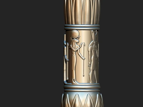 EGYPTIAN HORUS PHARAOH WALKING STICK HANDLE 3D PRINTABLE STL CNC 3D Print Model