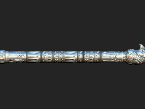 EGYPTIAN HORUS PHARAOH WALKING STICK HANDLE 3D PRINTABLE STL CNC 3D Print Model