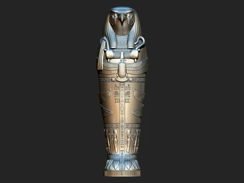 EGYPTIAN HORUS SARCOPHAGUS STATUE 3D PRINTABLE STL CNC Modelo de impresión 3D