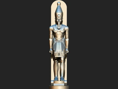 EGYPTIAN PHARAOH KING AMENHOTEP III STATUE 3D PRINTABLE STL 3D Print Model