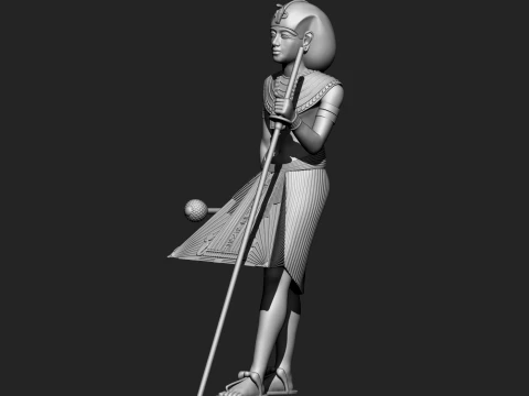 KA STATUE OF TUTANKHAMUN 3D PRINTABLE STL CNC Modello di stampa 3D