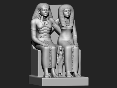 SENNEFER AND SENAY EGYPTIAN STATUE 3D PRINTABLE STL Modelo de impresión 3D