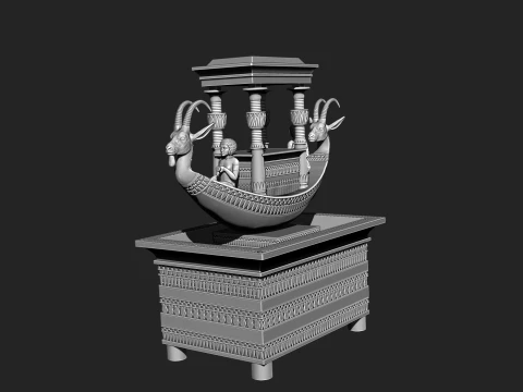 Alabaster Funerary Boat of Tutankhamun 3D Printable STL Model 3D print model 3D Baskı Modeli