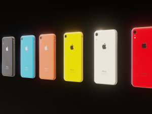 i phone xr in all apple official colors 3D Модель