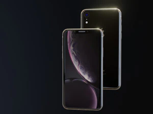 i phone xr in black apple official color 3D Model