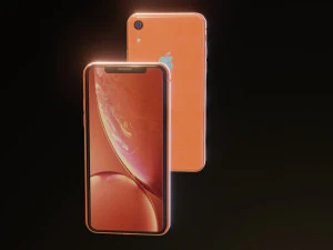 i phone xr orange colour 3D Model