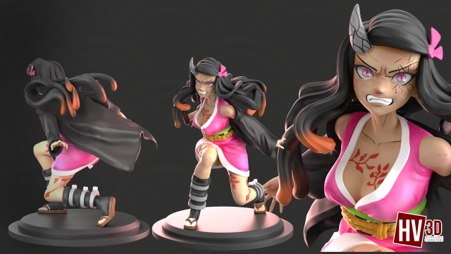 Nesuko fanart sculpt ready for print 3D Baskı Modeli .c4d .max .obj .3ds .fbx .stl .blend 
