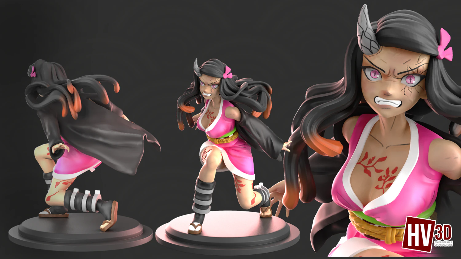 Nesuko fanart sculpt ready for print 3D Print Model .c4d .max .obj .3ds .fbx .stl .blend