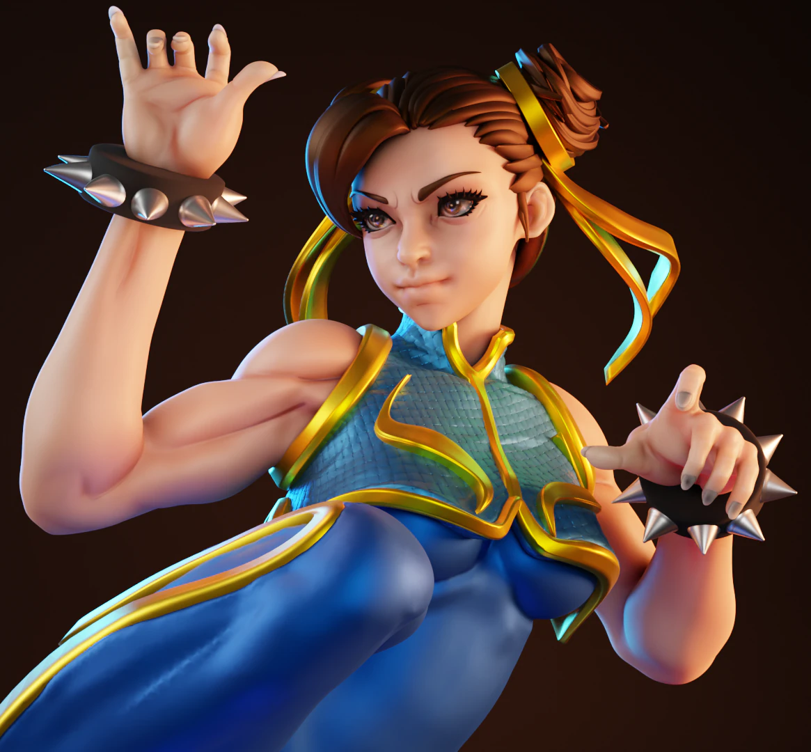 FANART CHUN LI FROM STREET FIGTHER 3D Print Model .c4d .max .obj .3ds .fbx .stl .blend