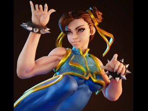 粉丝艺术作品《街头霸王》中的春丽 3D 打印模型