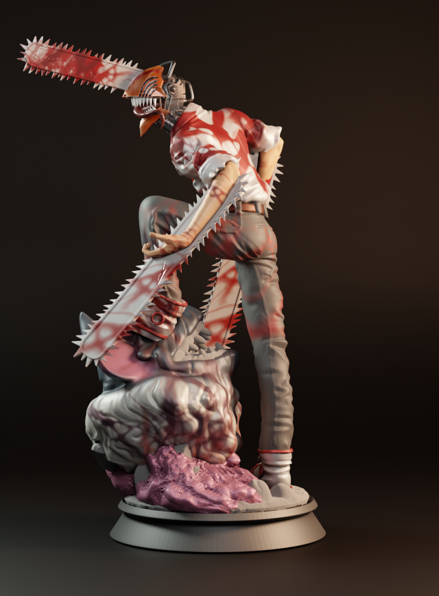 CHAINSAWMAN FOR 3D PRINT 3D प्रिंट मॉडल .c4d .max .obj .3ds .fbx .stl .blend 