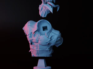 CHAINSAWMAN BUST FOR 3D PRINT 3D Print Model