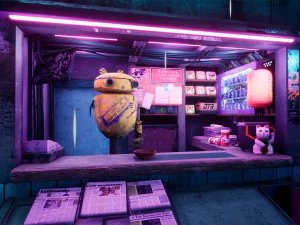 cyberpunk grunge sci-fi asset pack low-poly 3D Model