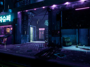 cyberpunk grunge sci-fi asset pack low-poly 3D Model