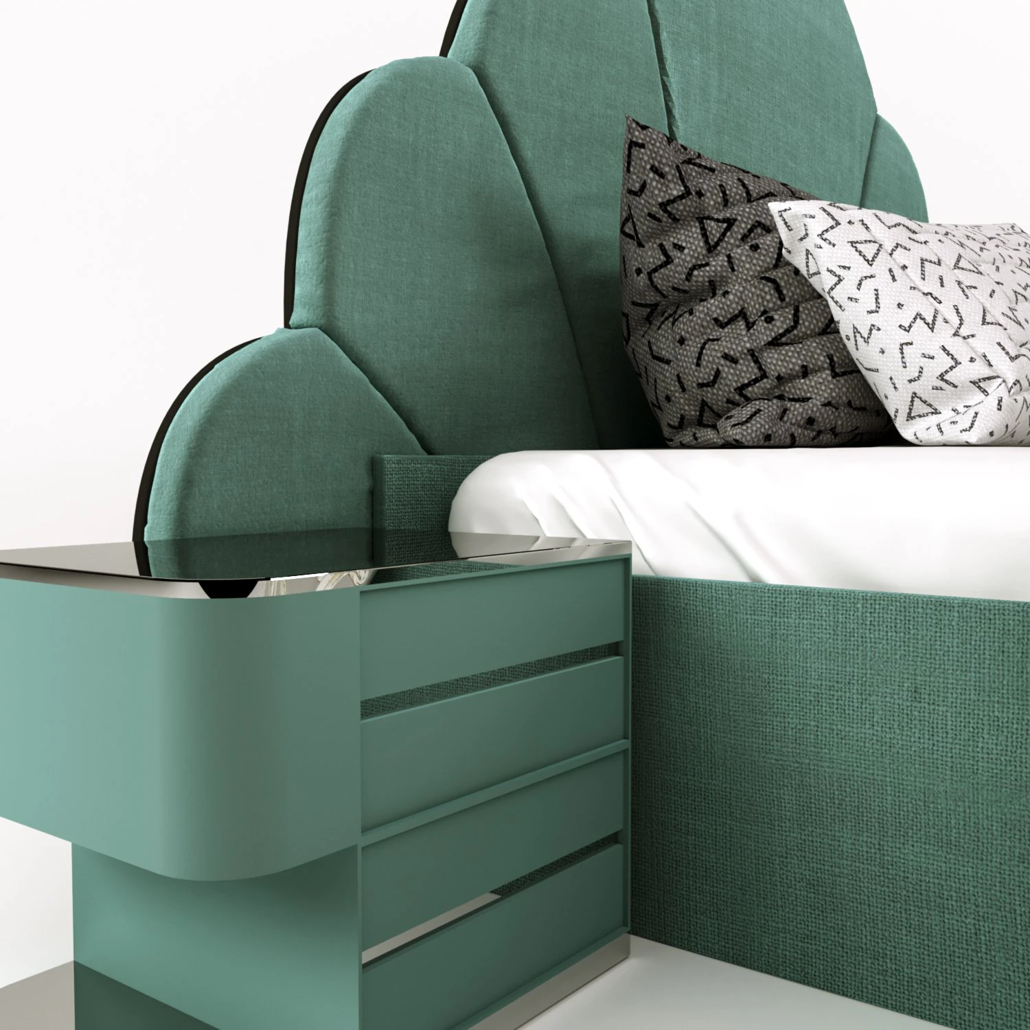 moderne bed 3D Model .c4d .max .obj .3ds .fbx .stl .blend 