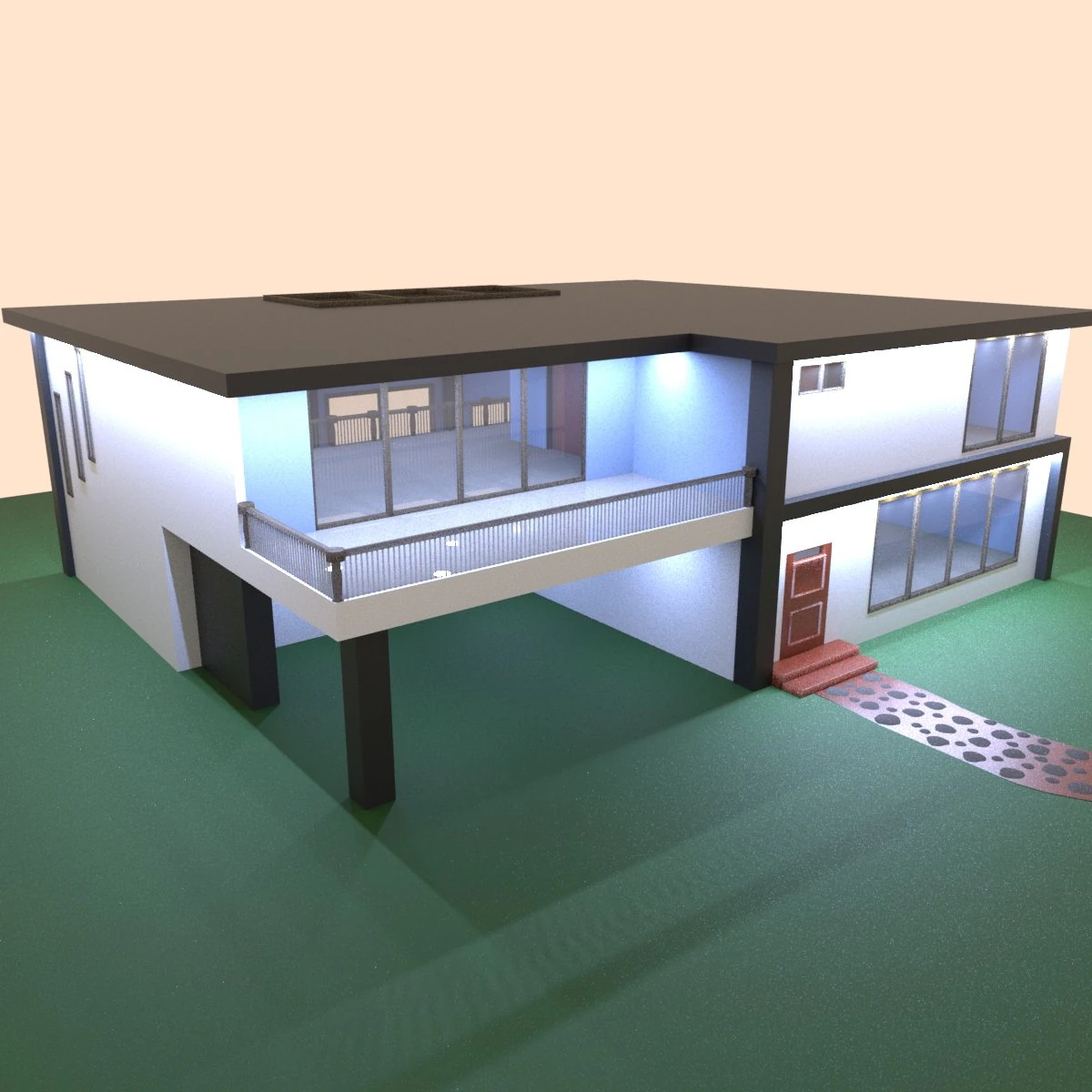 simple house 3D Model .c4d .max .obj .3ds .fbx .stl .blend 