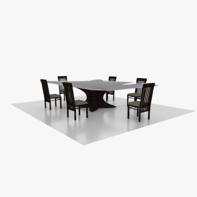 table and chair dining room Modello 3D .c4d .max .obj .3ds .fbx .stl .blend 