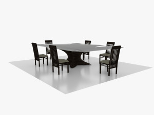 table and chair dining room 3D Модель