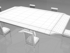 table and chair dining room Modello 3D