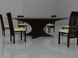 table and chair dining room Modello 3D