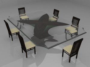 table and chair dining room Modello 3D