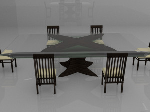 table and chair dining room Modello 3D