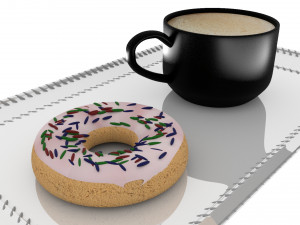 chocolate and donut Modelo 3D