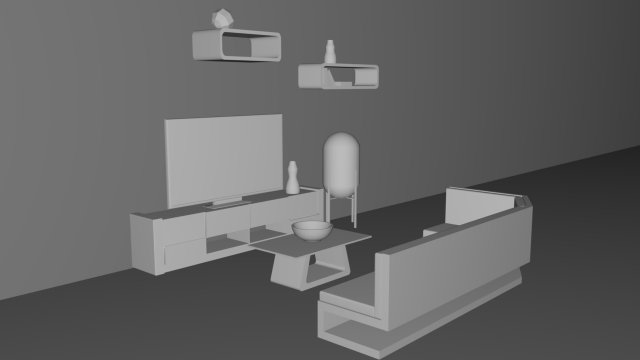 living room set 3D 模型 .c4d .max .obj .3ds .fbx .stl .blend 