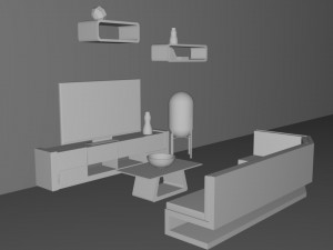 living room set Modelo 3D